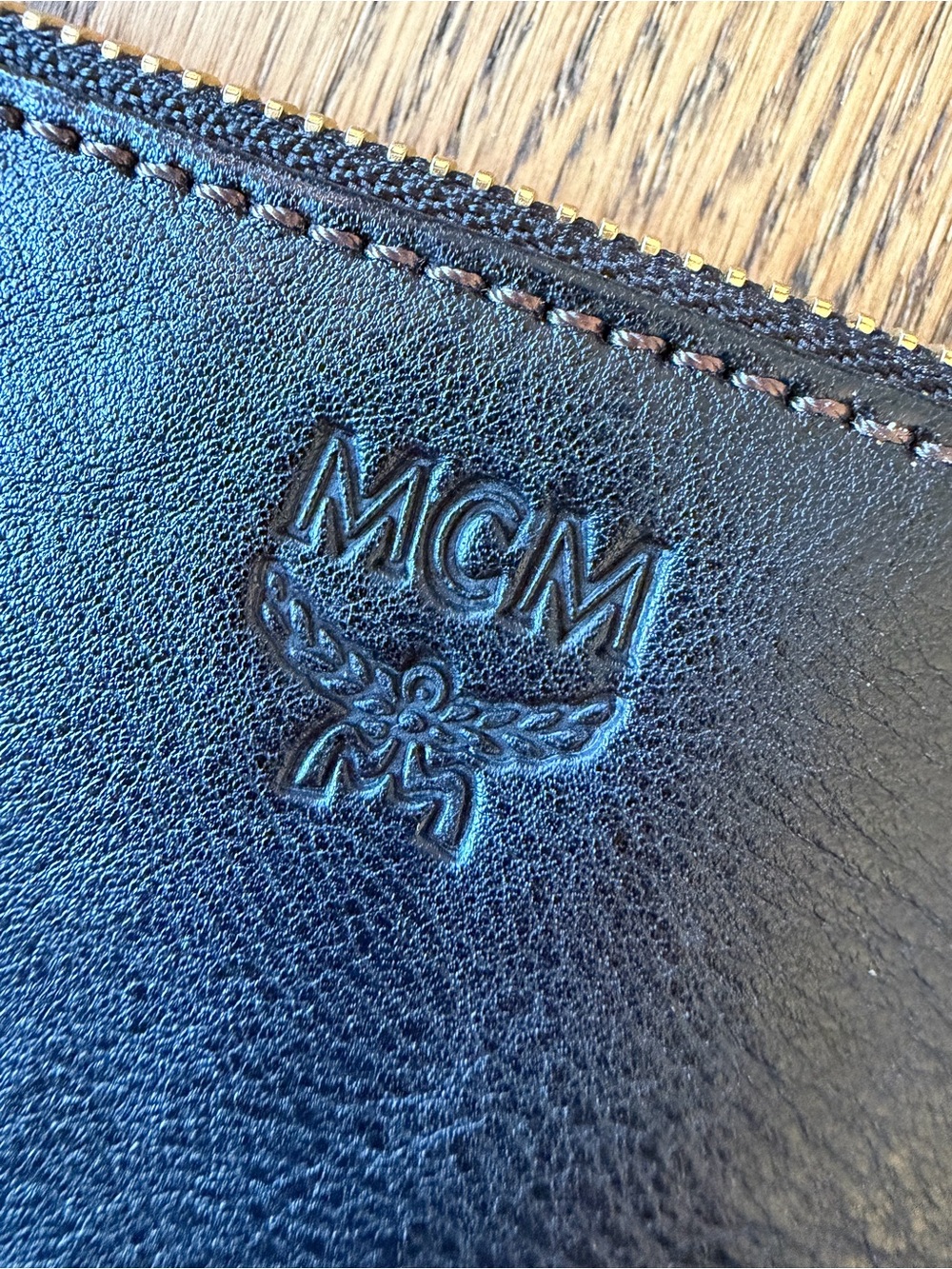 MCM Black Leather Keychain Coin Pouch - Picture 2 of 8